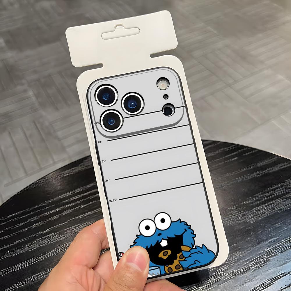 

Funny C-Cookie-M-Monster Phone Case For IPhone 17 Air 16 E Pro Max 15 14 13 Mini 12 Pro 11 Max Plus Black Soft Shell iPhone 13