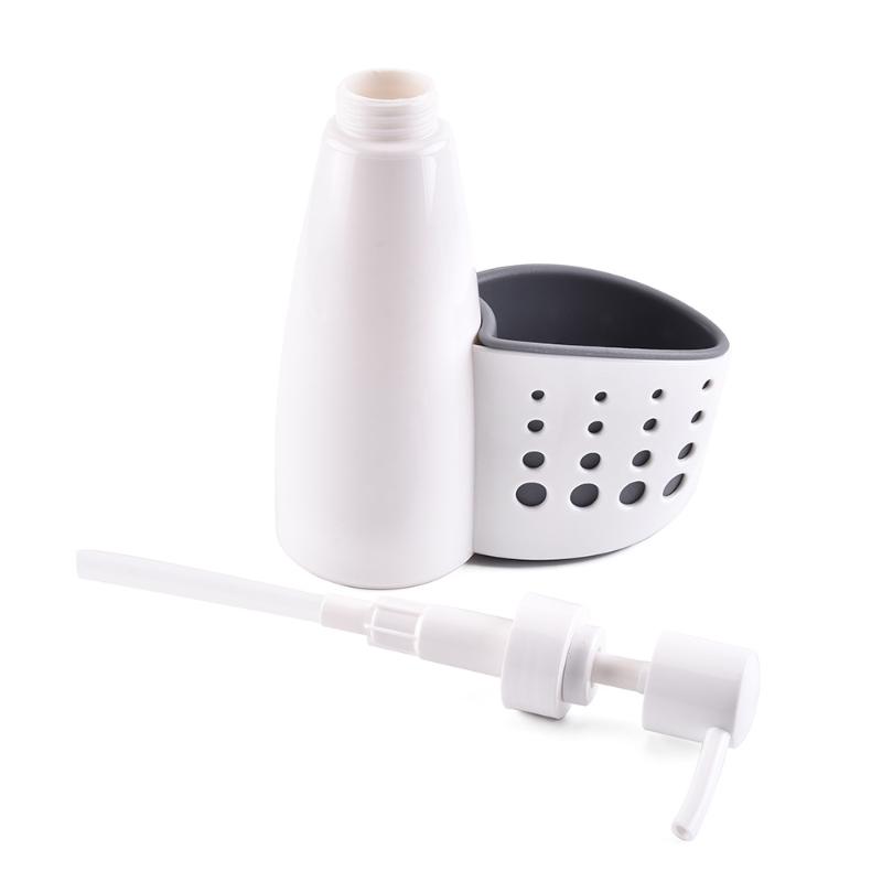

1Pc Multifunction Liquid Dispenser Home Detergent Storage Box Sponge Drain Rack Container Drainboard Soap Dish Organizer 2 In 1 A
