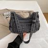 Large Capacity Denim Bag Women's Multi-Pocket Shoulder Crossbody Bag