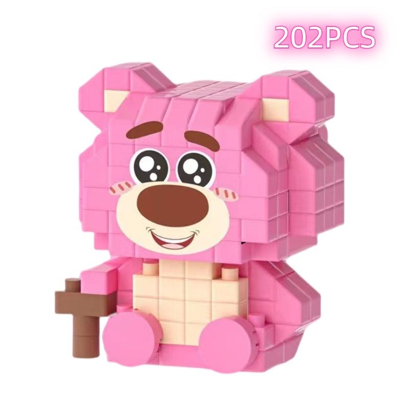 Lele Bruder Kompatibles Erdbeerbär Cartoon Niedliches Mini Baustein Set Für Mädchen 100-200 Teile