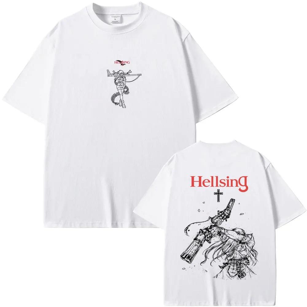 2026 Anime Hellsing Abraham Van Helsing Vampir Alucard Grafik T-Shirt Herren Damen 90er Manga Lässiges Übergroßes T-Shirt Männliche Mode T-Shirts