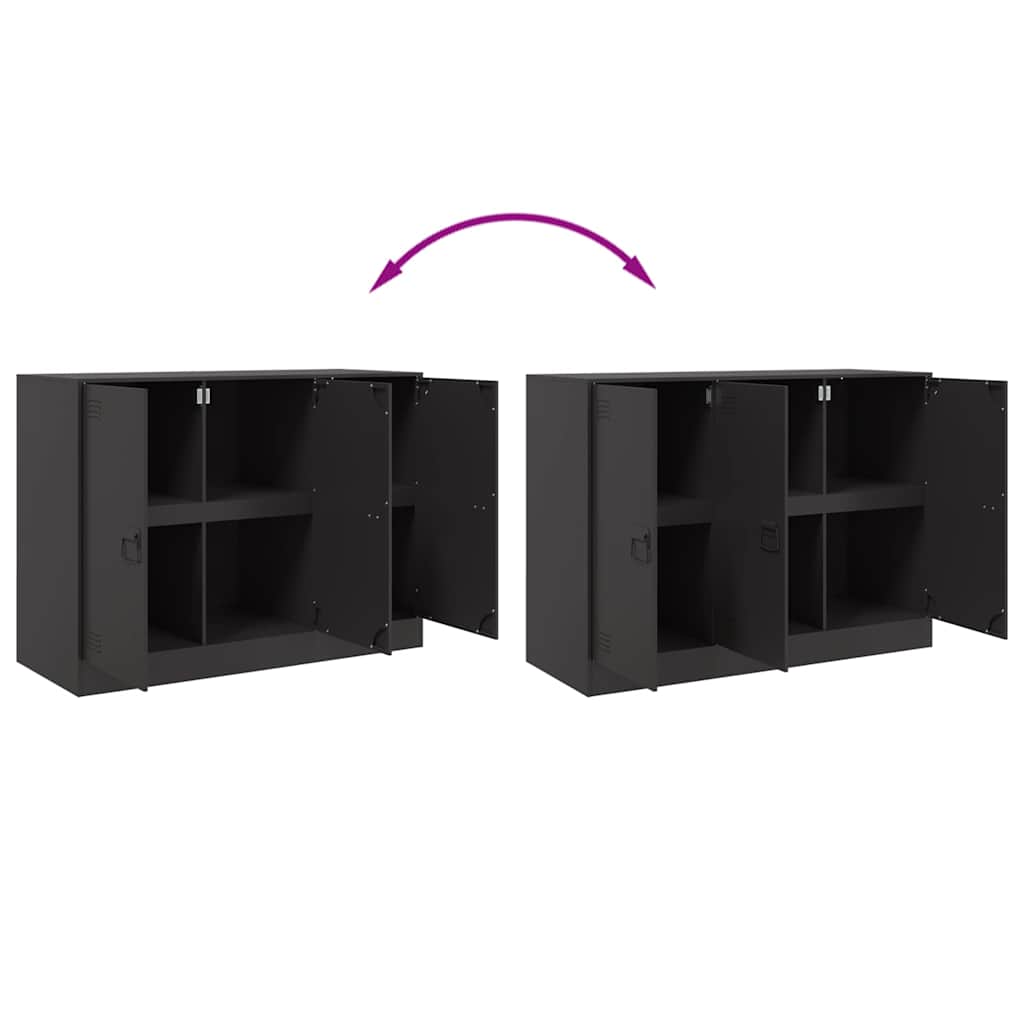 Sideboard Black 99 X 39 X 73 Cm Steel