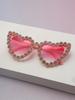 Rhinestone Heart Sunglasses for Women Trendy Fashion Cat Eye Frame for Party&Outdoor Wear UV Protection Sun Glasses KJ027
