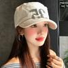 Washed and Old Digital Flat Top Cap Female Retro Face Small Sunscreen Hat Versatile Fashion Equestrian Hat