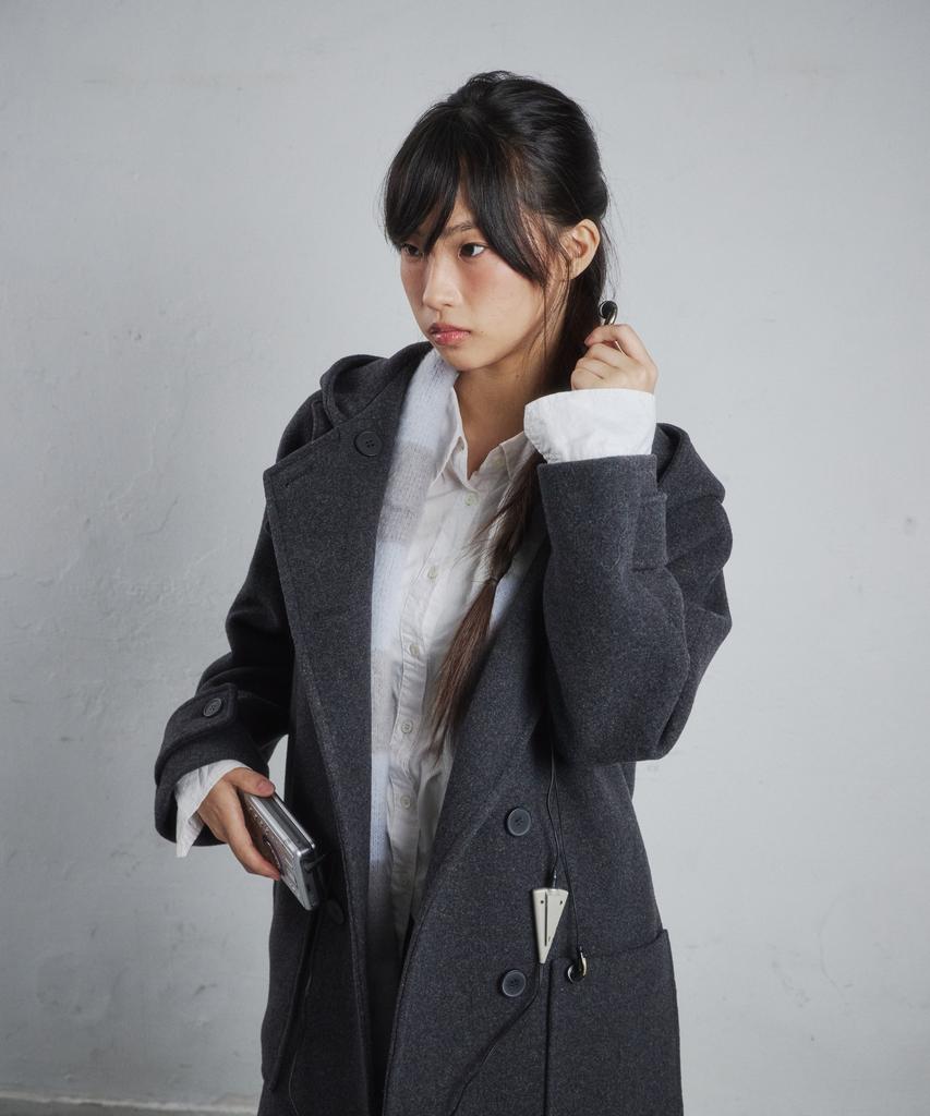 CGP (Women) Double-Button Long Coat - Dark Grey