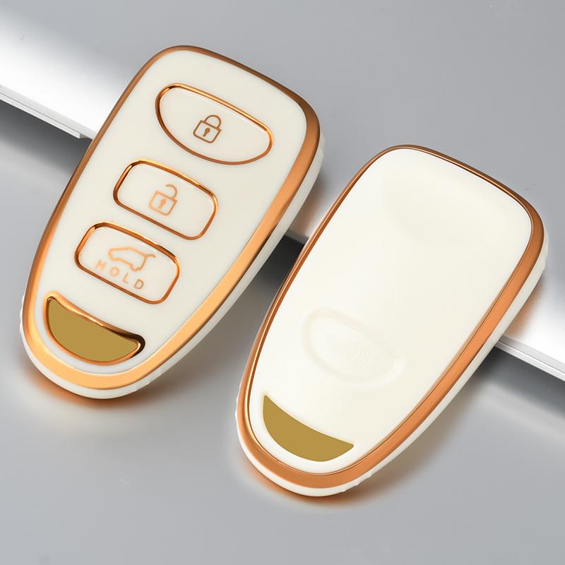 

3 Buttons TPU Car Remote Key Case Shell Fob Cover for Hyundai Kia Tucson Sonata Santa FE Carens белый