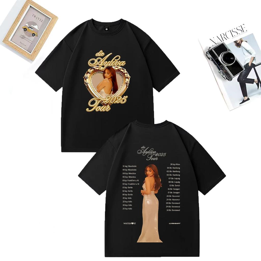 Ayliva Tour 2025 Fashion Loose T Shirt Summer Unisex WOMENs ONeck Graphic Streetwear Casual Vintage Oversized Cotton Tees Shirts