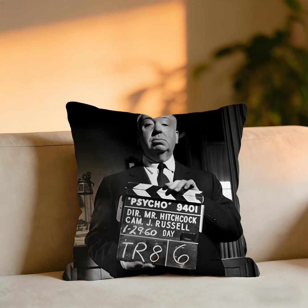 Alfred Hitchcock Cushion Cover Cozy Velvet Throw PillowSoft Warm Cushion For Sofa  Bed