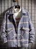 2025 Men's Trendy Wool Plaid Jacket - Autumn/Winter Casual Loose Fit