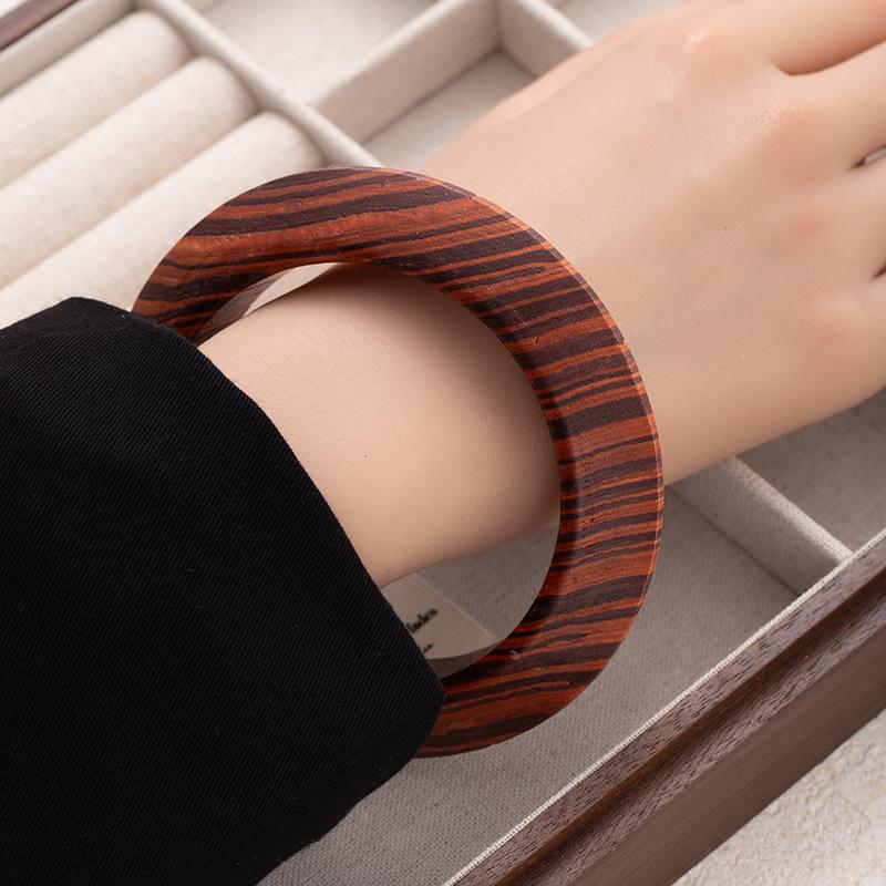 New Chinese Retro Ethnic Style Wood Literary And Artistic Safety Bracelet High-End Sense Simple Niche Solid Wood Bracelet Bracelet Bracelet
