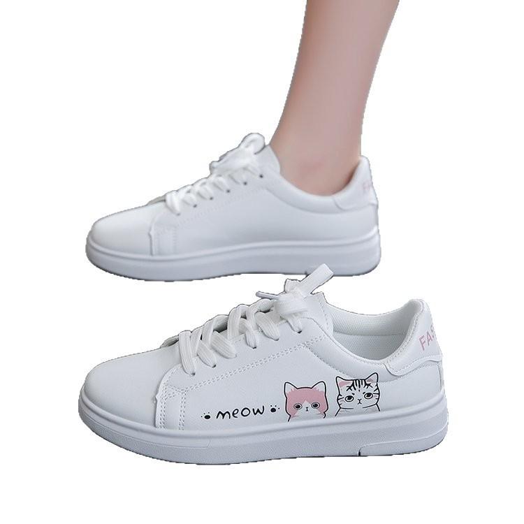 Little White Shoes Women's 2025 Spring and Autumn New Fashion Flat Baseplate Shoes Student Breathable Women's Shoes Internet Celebrity Single Shoes C