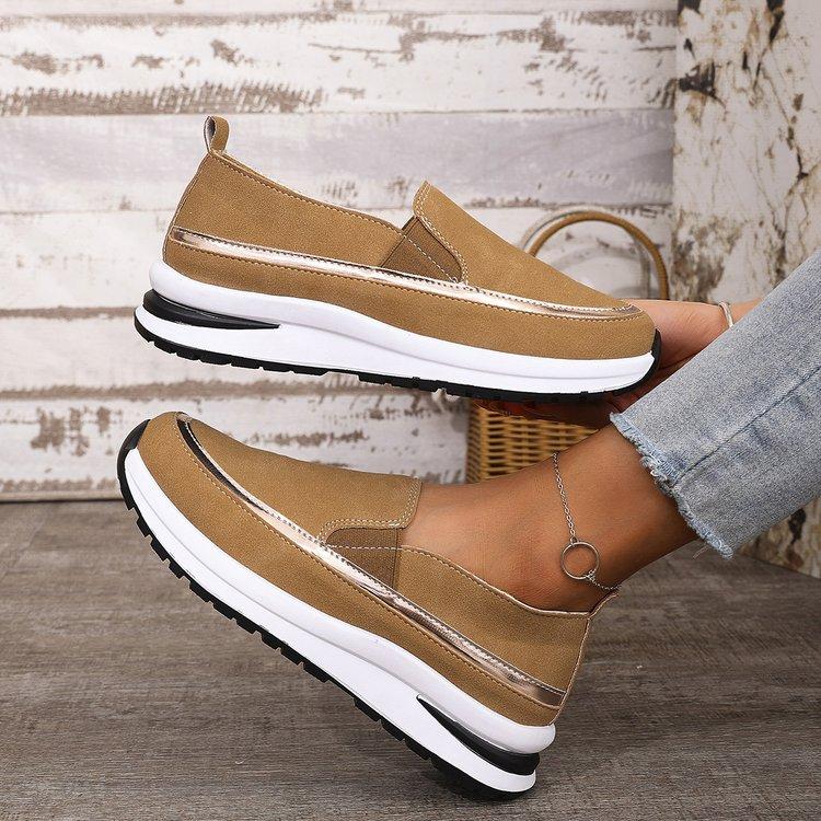 

Повседневная женская обувь на маффиновом каблуке большого размера, осенняя новинка, женские удобные туфли на мягкой подошве 43 темно-коричневого