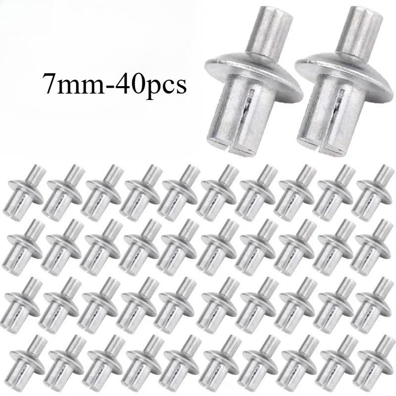 Creamily 50Pcs/100Pcs Rebites de Núcleo de Alumínio Rebites de Expansão Acionados por Martelo Rebites de Cabeça Redonda Fixadores Tipo Knock Rebites de Choque Parafusos