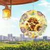 10-inch Sunflower & Highland Cow Wind Spinner - 2D Laser-Cut Metal Art with 360° Rotating Hook, Elegant Geometric Patterns for Garden/Patio Decor