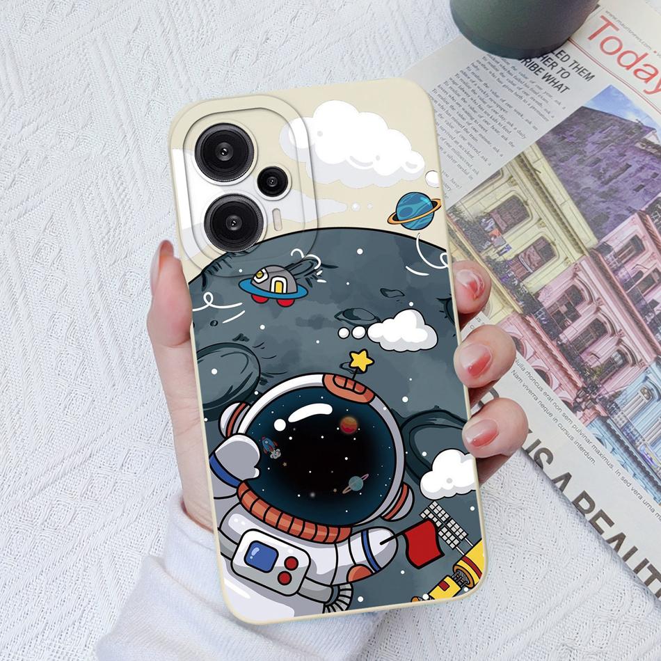 Case For Poco F5 Pro Painted Flowers Soft Liquid Silicone Camera Lens Protection Back Cover For Xiaomi Poco F 5 F5Pro Protectors