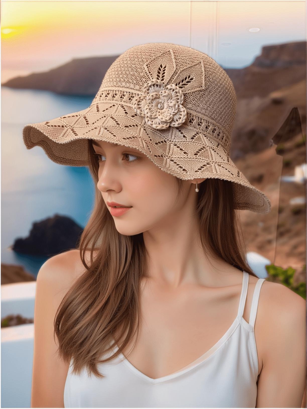 

Women s Foldable Straw Sun Hat - UPF 50+ Summer Beach Accessory, 4 Colors, Compact & Stylish For Outdoor, Park & Travel хаки
