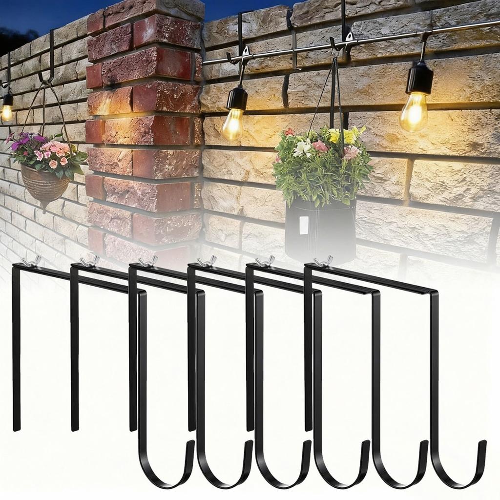 Gancho Ajustable de 6 a 11 Pulgadas, Gancho Colgante Telescópico Negro Grande para Corona y Soporte de Luces, Decoración para Monumento de Cementerio