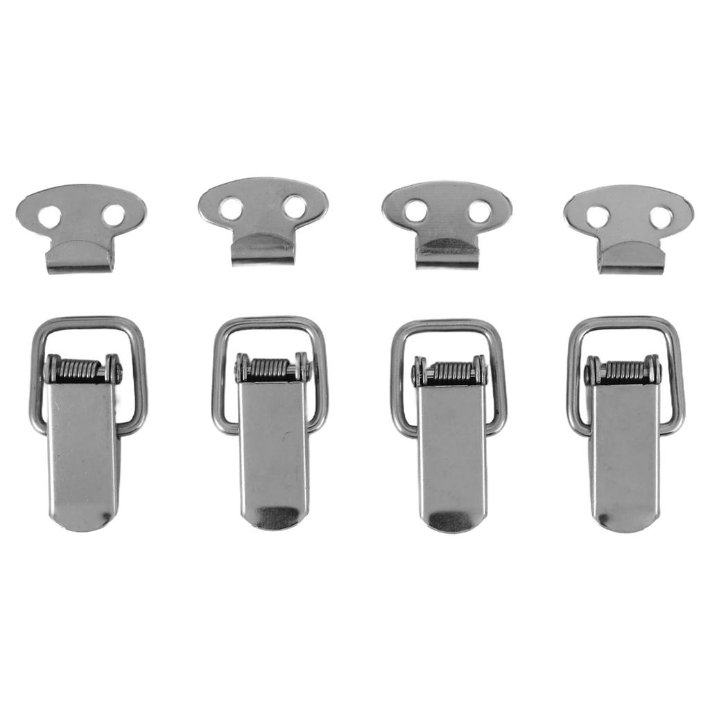 BHBL Cabinet Silver Tone Spring Loaded Toggle Switch Hasp 4 pcs