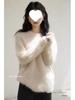 Soft Mink Cashmere Pullover Sweater - Women's Autumn/Winter Cozy Style Milk Knitted Cardigan Thickened Top