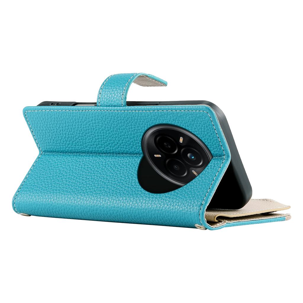 For Realme 14 Pro 5G Case Zipper Wallet Color Splicing Leather Flip Phone Cover with Straps