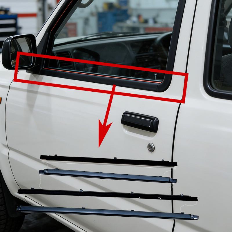 Toyota Hilux 1989-1997 Four-Door Window Trim Weatherstrip Rubber Deflector