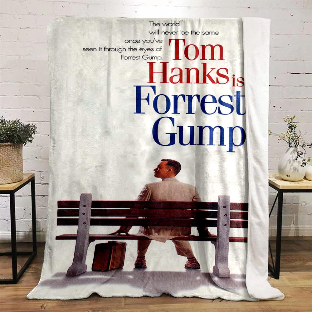 Forrest Gump Film-inspiriertes Sitzbank-Wärmekuscheldecke Flanelldecke für Schlafzimmer, Wohnzimmer, Sofa und Nickerchen
