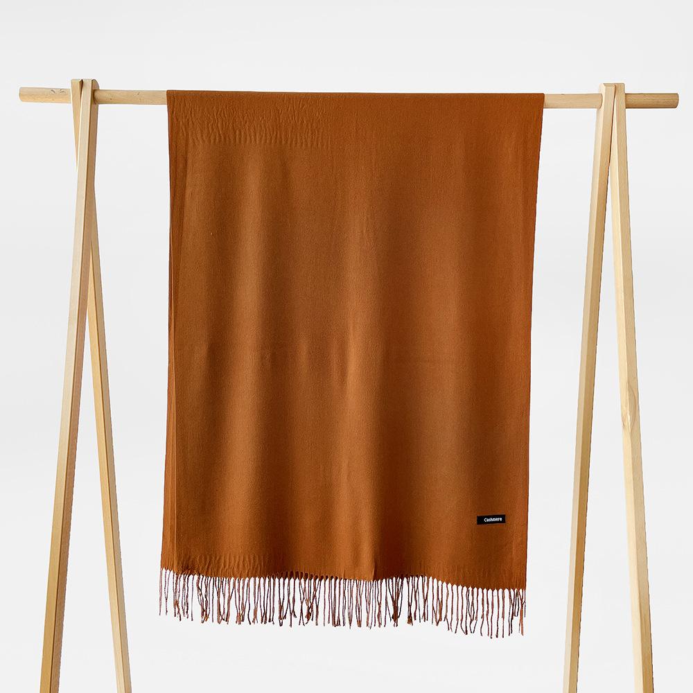 Autumn and winter scarf women's monochrome sheep sticky imitation cashmere scarf warm shawl versatile fringed scarf shawl