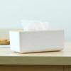 Plastic Tissue Box Wooden Lid Square Napkin Holder Container Wet Tissue Paper Dispenser Case Modern Home Car Organizer