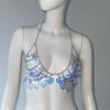 Summer Shell Body Chain For Women With Geometric Design And Alloy Material For Beach Party Wear
