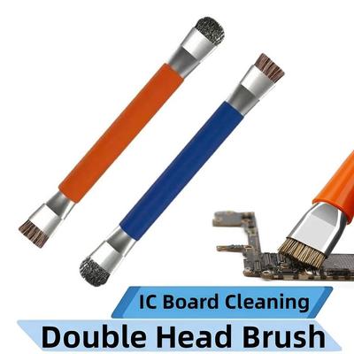 ESD Safe Safe Brush Steel Wire Brush Precision Double Head Brush Anti-Static Motherboard PCB Cleaning Brush Piano Maintenance