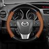For Mazda 3 6 CX5 2 CX3 CX9 MX5 RX8 Axela Demio Atenza MS GJI GH Skyactiv Car Carbon Fiber Leather Non-Slip Steering Wheel Cover