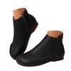 Women's Flat Soled Side Zip Ankle Boots Leather Stylish Retro Round Toe Soft Leather Ankle Boots. Womens Boots Leather Lace up