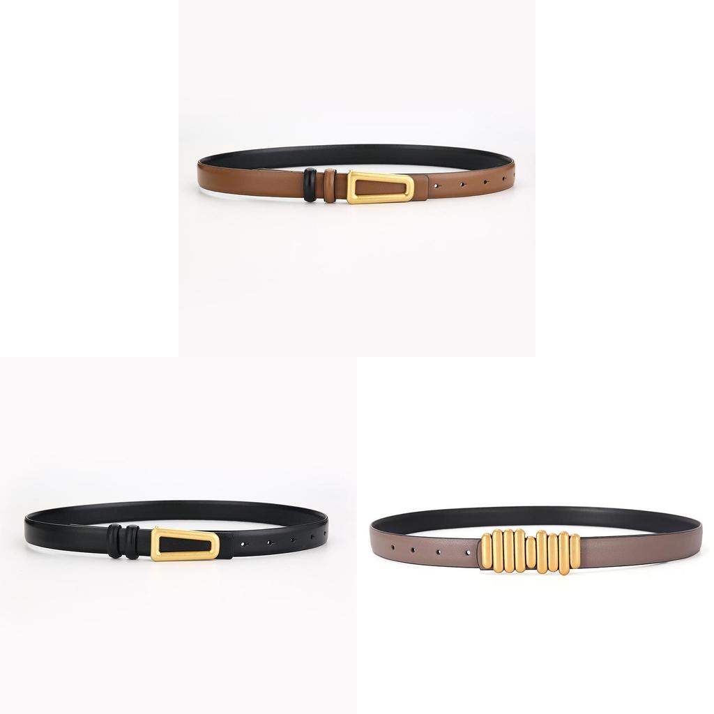 Genuine Leather Belt For Women With Smooth Buckle And Versatile Style For Daily Use