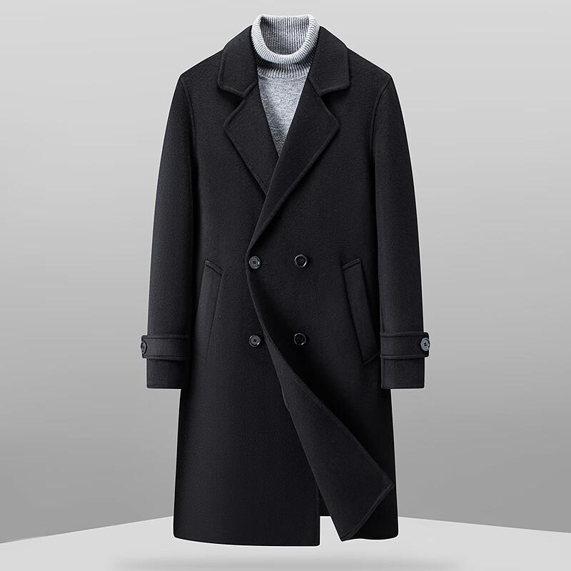 FAPAI Men's 70% Merino Wool Long Overcoat