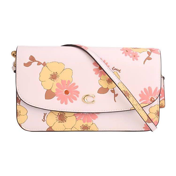 Coach Hayden 20 Color Block Floral Print Snap Flap Crossbody Bag Women bags White C8566-B4CAH Basic Set (Bag+Dust Bag)