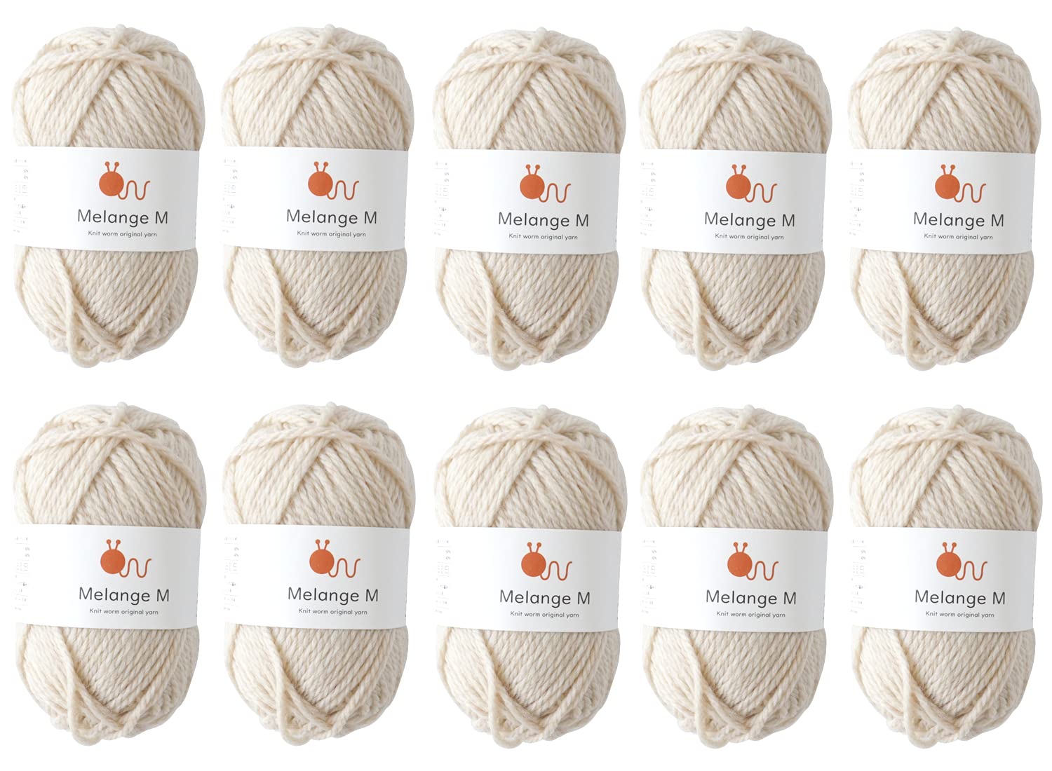 

Knitworm Melange 10 30g Acrylic Yarn, Balls, Medium, (60m), 60% Wool, 40% (Beige)