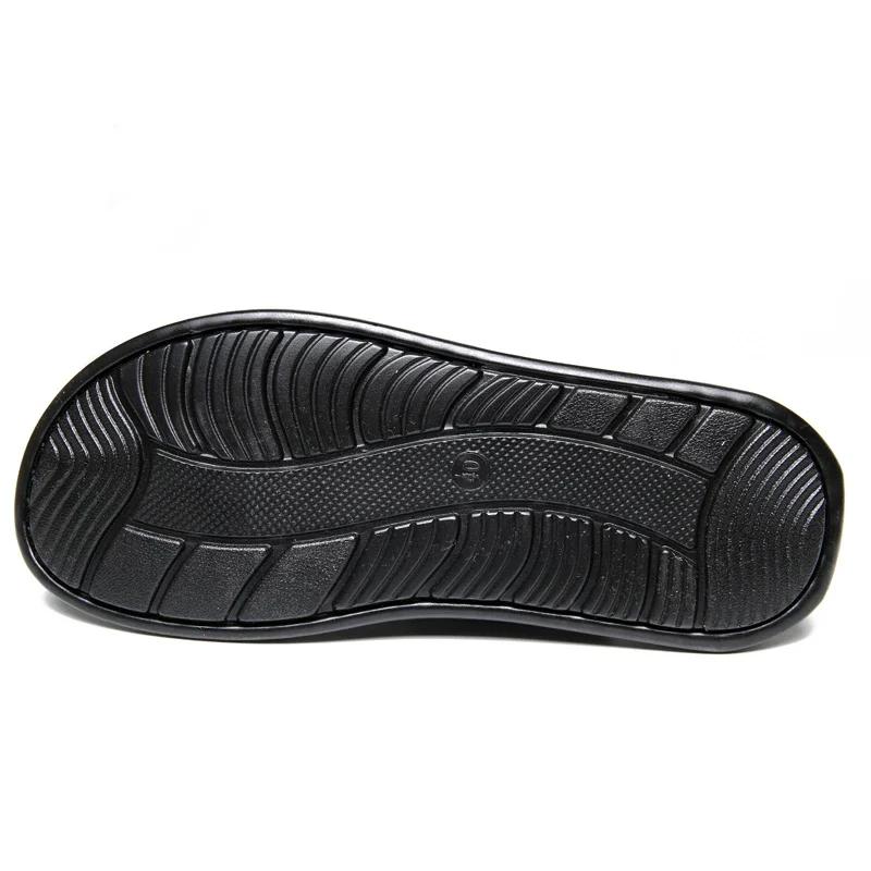 Fashion Summer Men Sandals Casual  Genuine Leather Leisure Sandals Designer Shoes Men