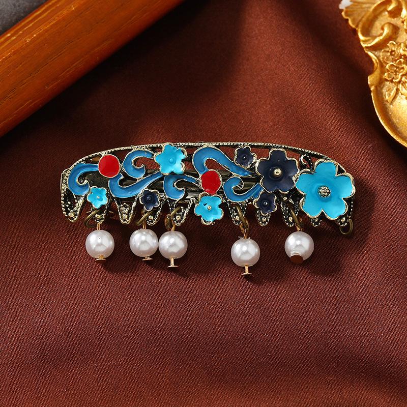 Elegant Retro Pearl Flower Hair Clip - Women's Luxury Headdress Hairpin