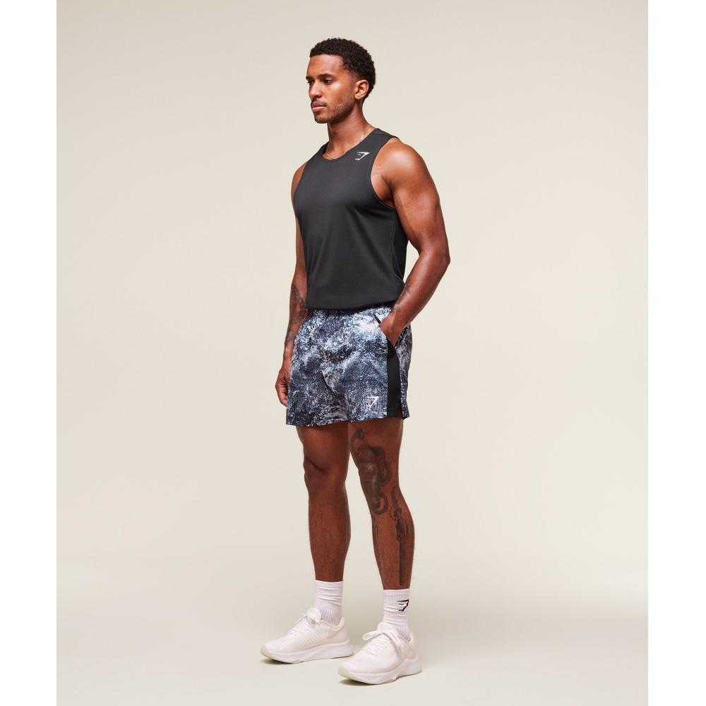 Gymshark Sport 5  Shorts Smoke Blue Black A1b3m Udxk