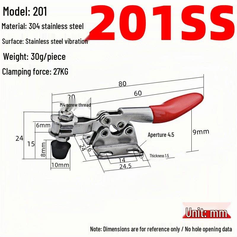 304 Stainless Steel Horizontal Toggle Latch Clamp GH-201