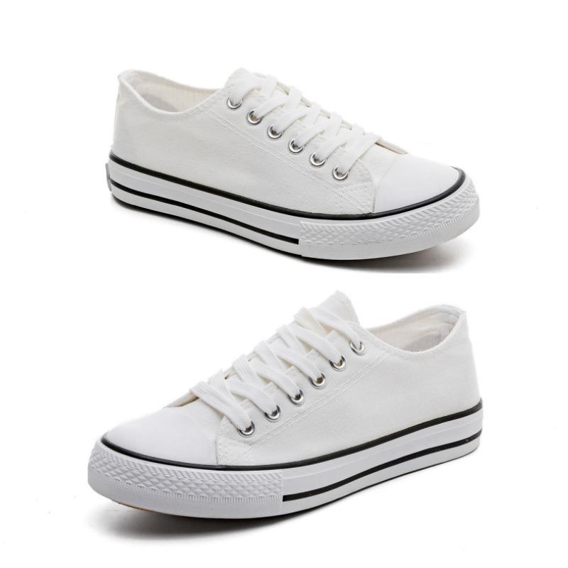 Men's and women's canvas women's shoes student couple low-top men's shoes casual large size vulcanized rubber solid color board shoes