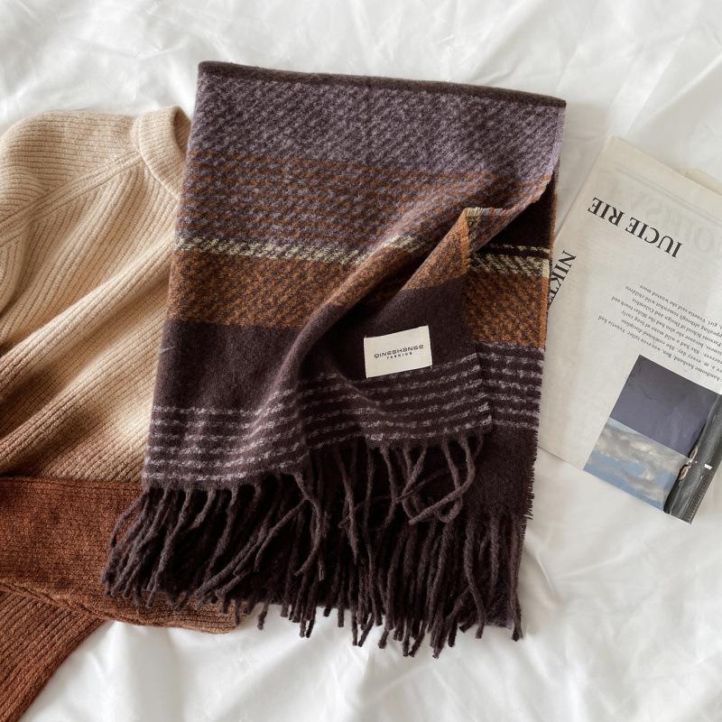 

Четыре сезона в наличии новый женский универсальный меховой шарф из искусственного кашемира теплый средний шарф шаль 200*70cm