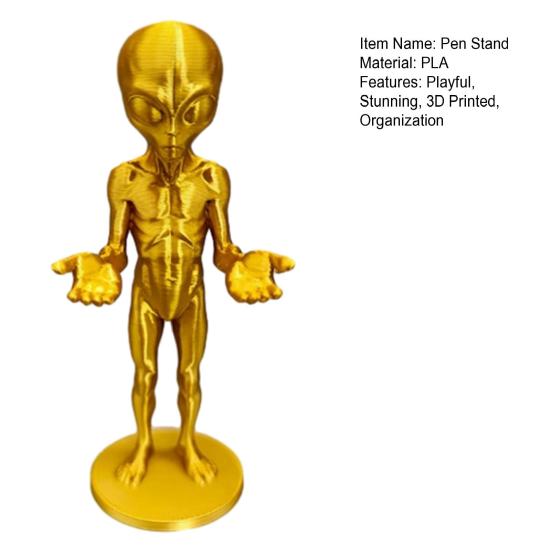 Alien Pen Holder 3D Printed Pencil Display Stand Novelty Desk Accessories Organizer for Home Office Classroom