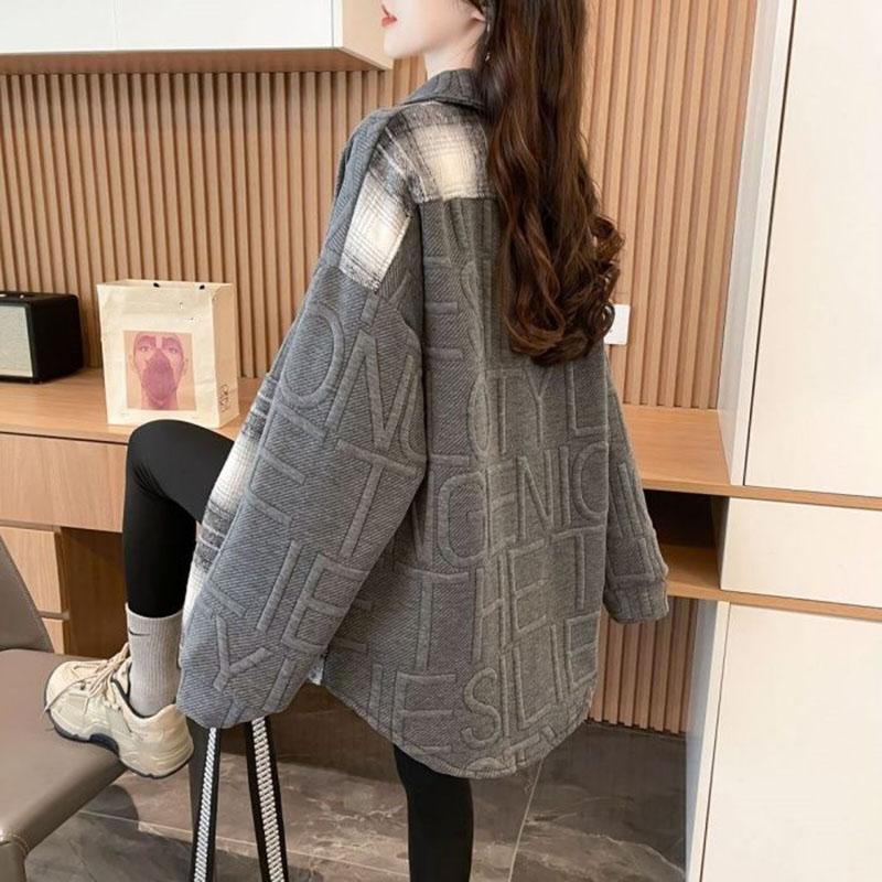 Coat Oversize Women Cotton Winter Thickened Casual Double Layer Windbreaker Jacket