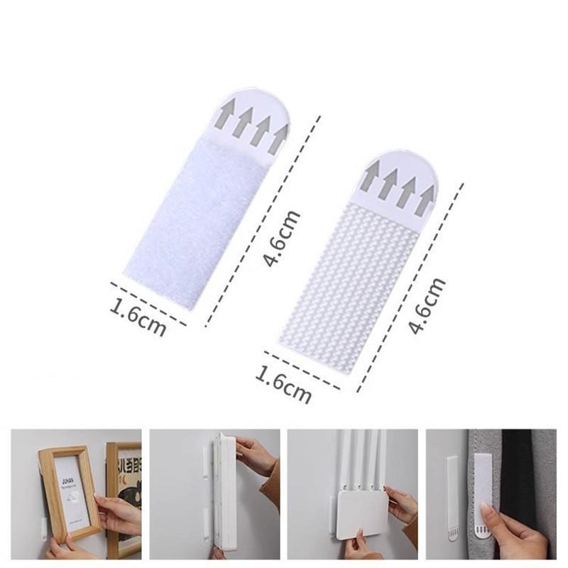 4 Pairs Multi-functional Adhesive Hooks No Trace Wall Hanging Picture Strips Adhesive Tape for Wall Hanging No Drill Fixing Pads