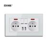 EIOMR EU Electrical Sockets with USB 110~220V 16A Wall Power Socket with Light Switch No Need To Pull The Plug Home Decoration