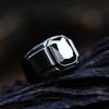 Beier New Stainless Steel Electroplated Gemstone Men's Retro Titanium Ring