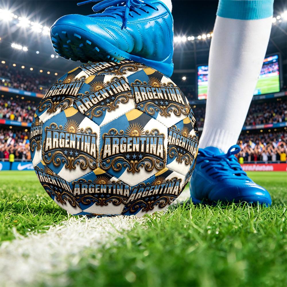 Pallone da Calcio Stampato Argentina Taglia 5 Resistente all'Usura Standard Pallone da Allenamento per Adulti Regalo per tifosi per Partite Sportive Indoor Outdoor
