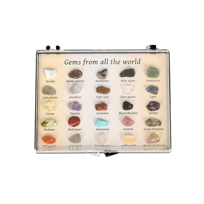 Mini-Kristall-Edelsteinsammlung: 16/25 Typen für die geologische Bildung (Amethyst enthalten)