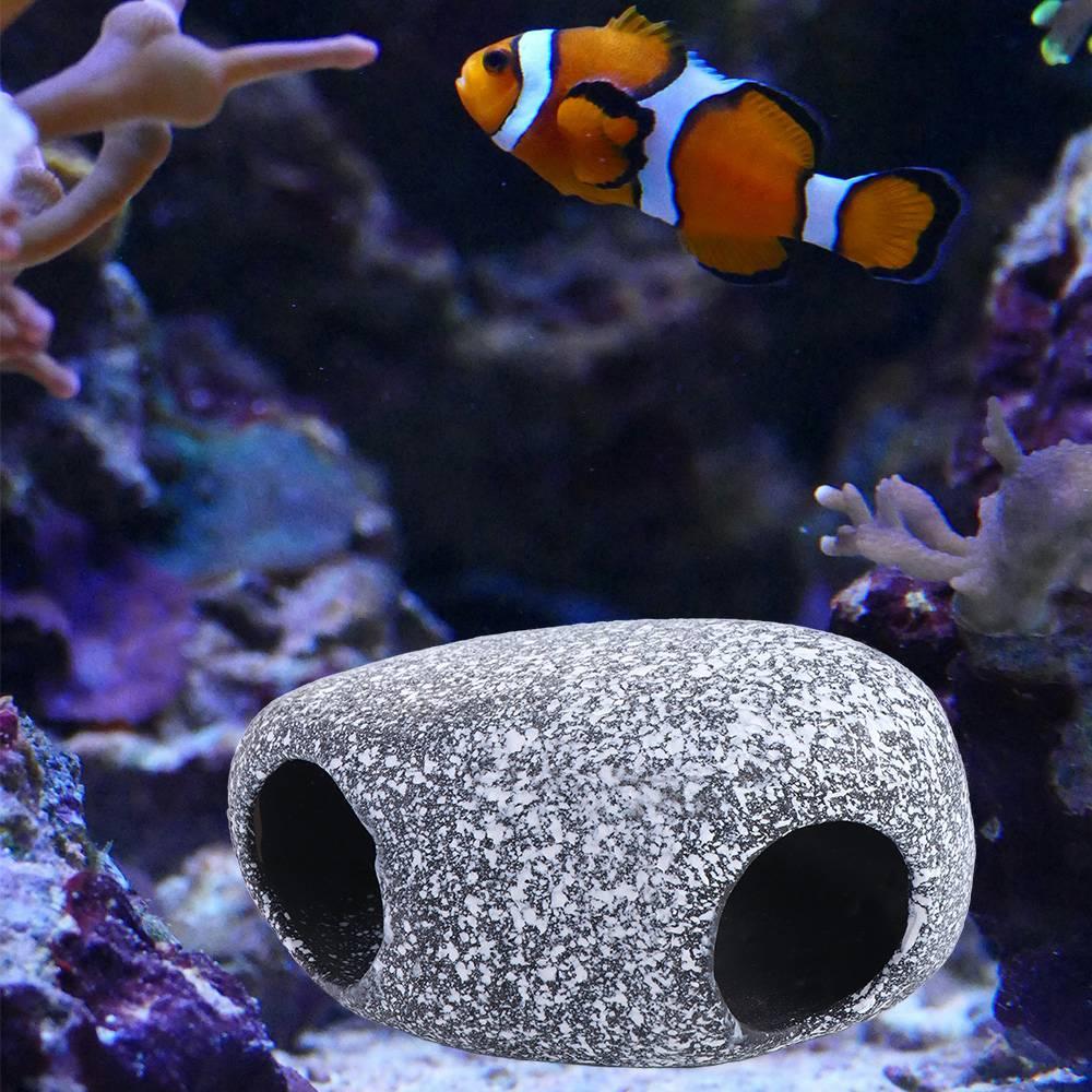 Eco-friendly Cichlid Stone Cave Ceramic Fish Rock House Fish Eluding House  Aquarium